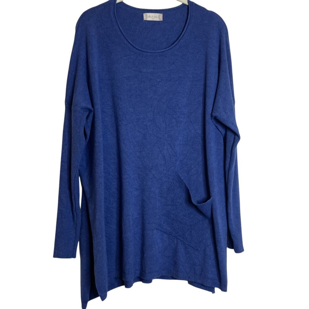 Altar'd State Oversized Tunic Sweater Small Medium Blue Pocket Dolman Sleeve